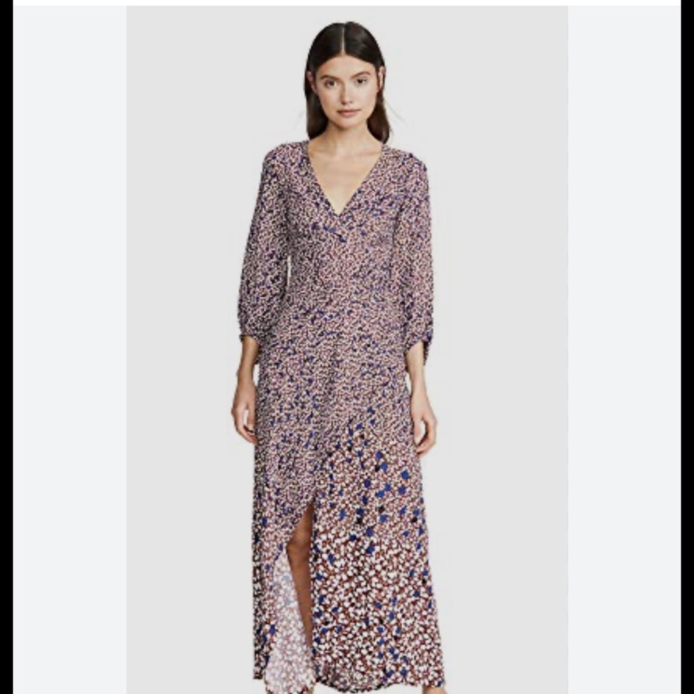 Yigal Azrouel Purple and White Patterned Maxi Dress